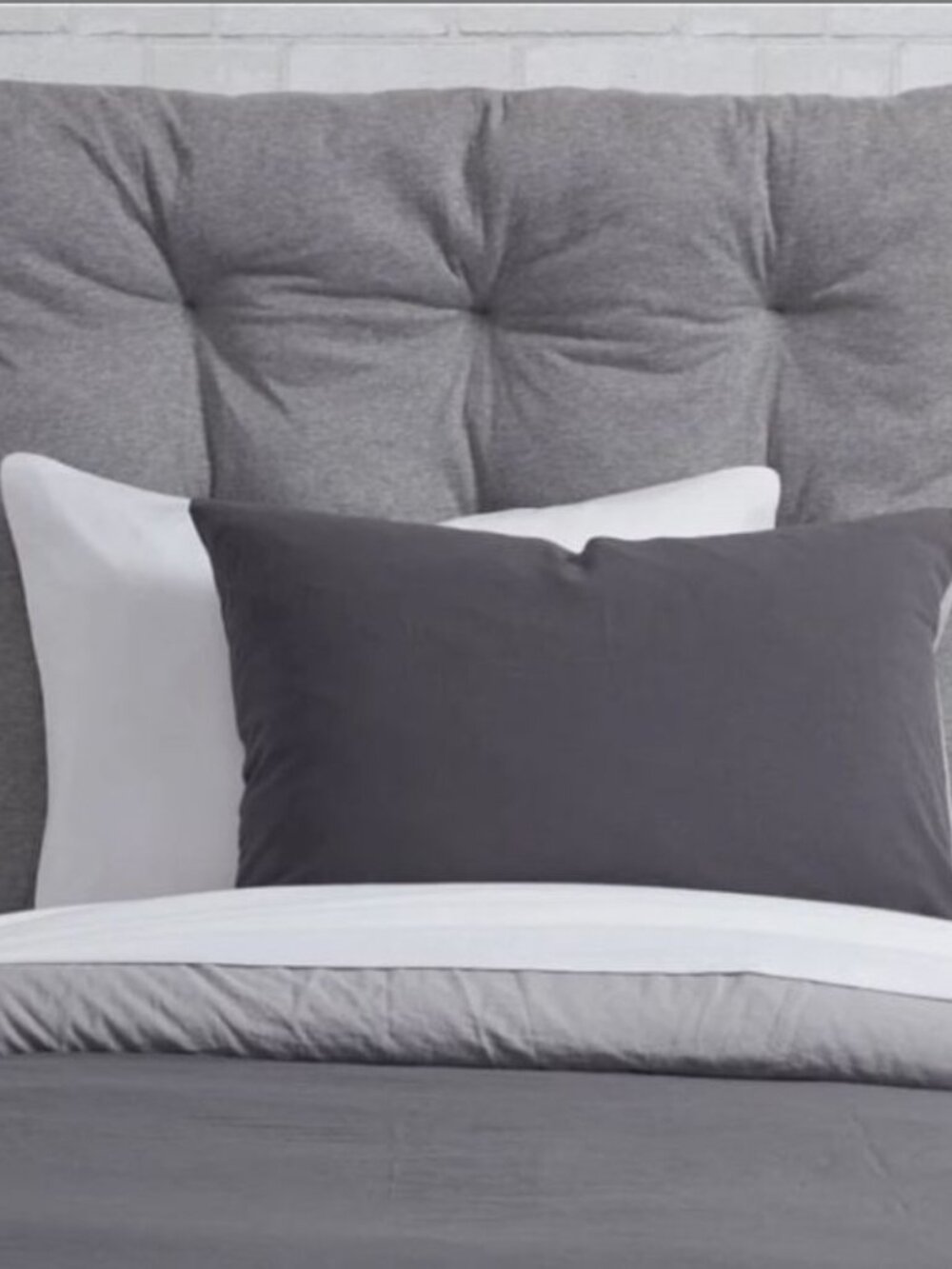 Dormify Grey Spencer Sweatshirt Cushioned Headboard Twin/Twin XL; with Loops
